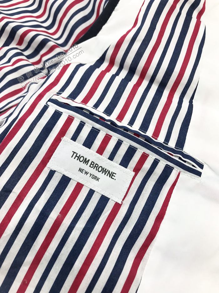ThomBrowne男裝 TB秋冬新款白藍撞色馬甲 湯姆布朗馬甲羽絨服 男女同款  ydi3174